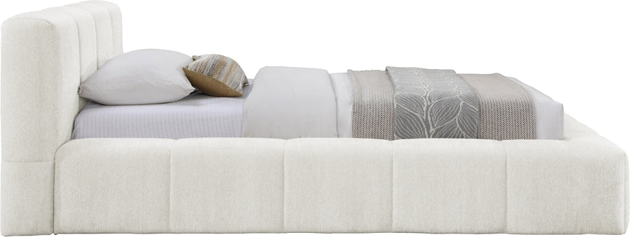 Carlin Chenille Fabric Upholstered Bed Queen
