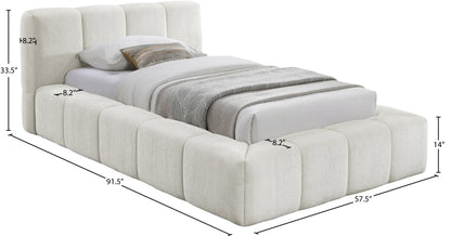 Carlin Chenille Fabric Upholstered Bed Queen