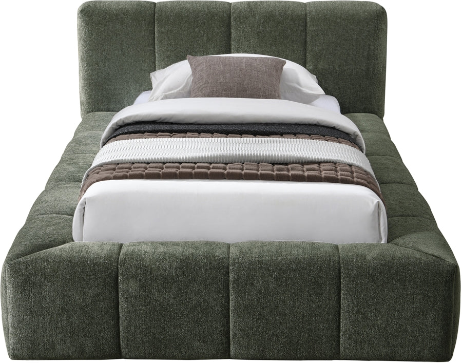 Carlin Chenille Fabric Upholstered Bed Queen