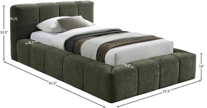 Carlin Chenille Fabric Upholstered Bed Queen