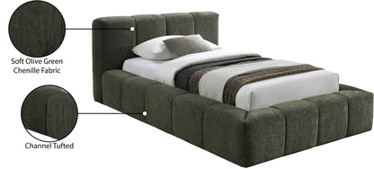 Carlin Chenille Fabric Upholstered Bed Queen