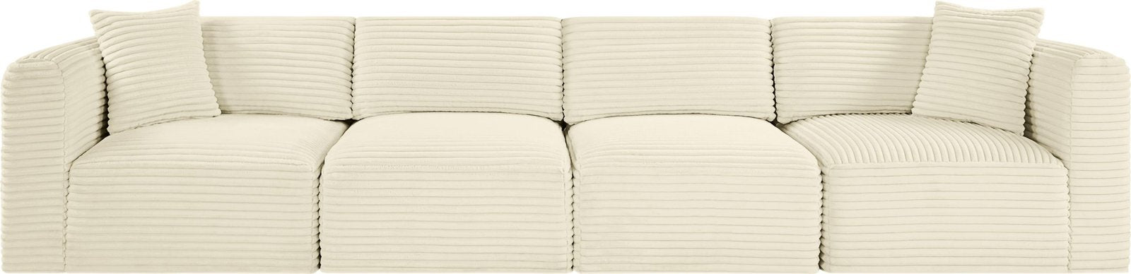 Shaggy 140" Corduroy Performance Fabric Upholstered Upholstered Modular Sofa