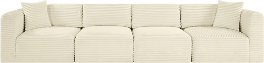 Shaggy 140" Corduroy Performance Fabric Upholstered Upholstered Modular Sofa