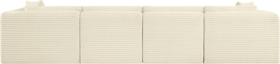 Shaggy 140" Corduroy Performance Fabric Upholstered Upholstered Modular Sofa