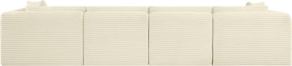 Shaggy 140" Corduroy Performance Fabric Upholstered Upholstered Modular Sofa