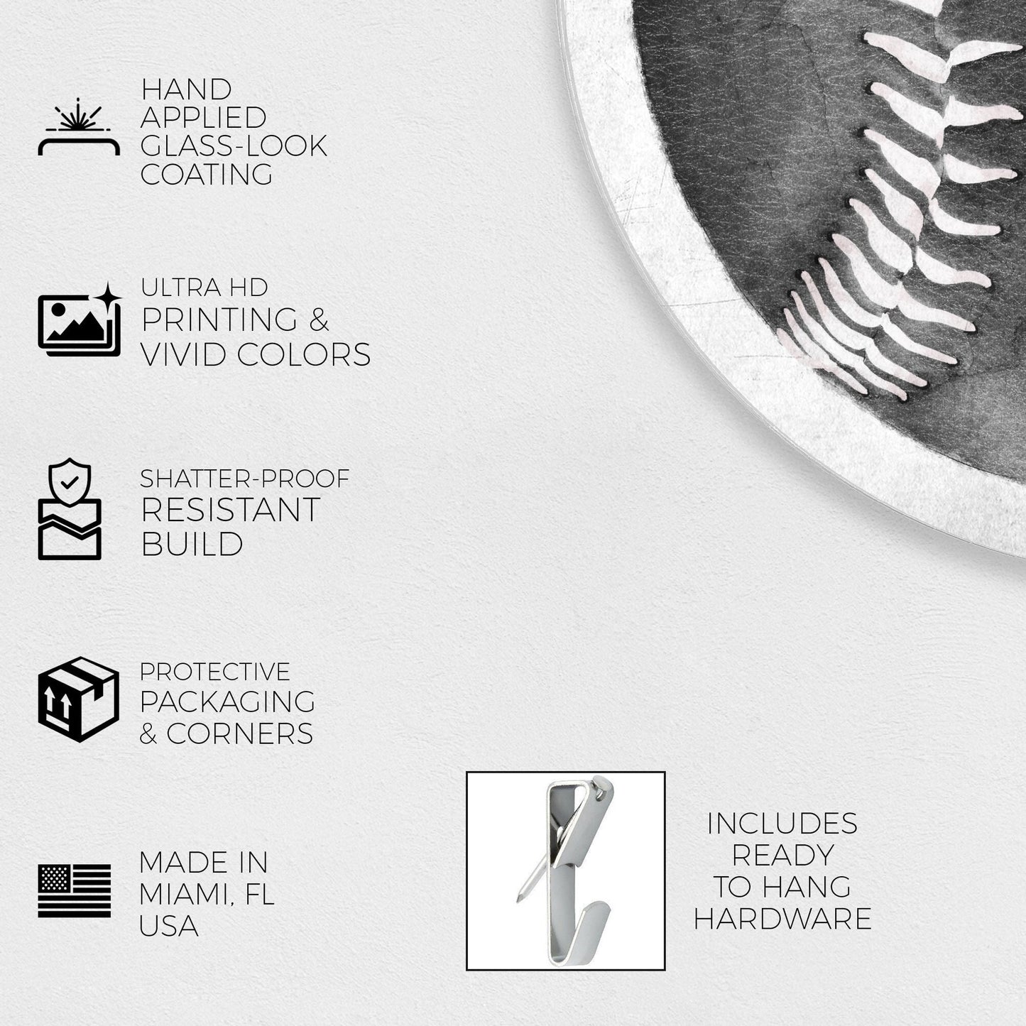 Fashion Baseball - Round Acrylic Art