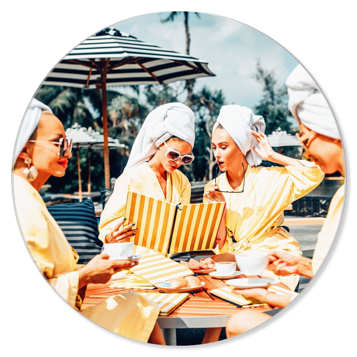 Ladies Brunch in Beverly Hills - Round Acrylic Art