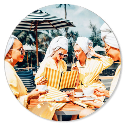 Ladies Brunch in Beverly Hills - Round Acrylic Art