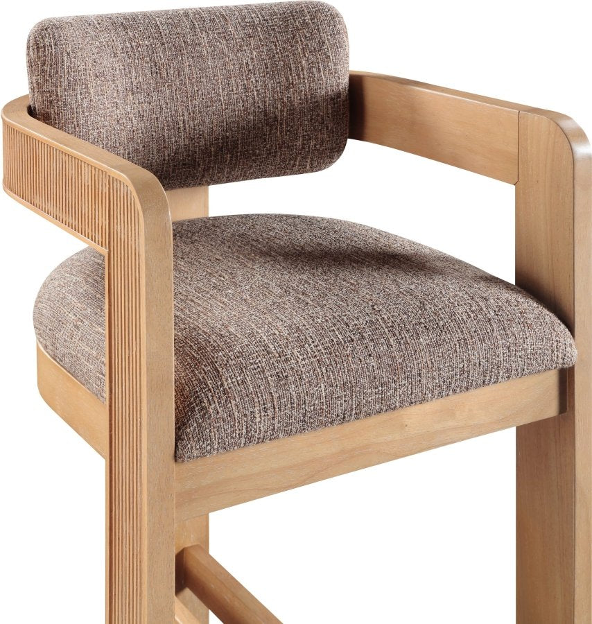 Sacha Linen Textured Fabric Upholstered Counter Stool