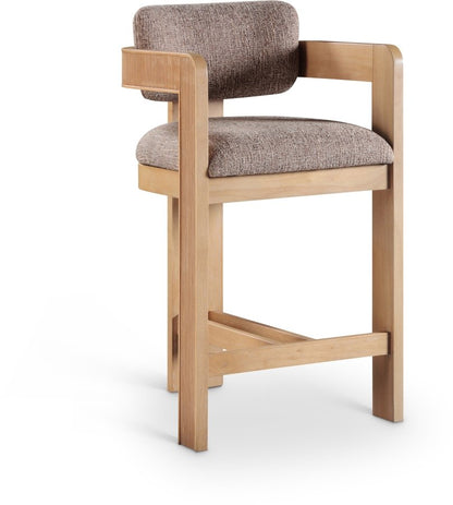 Sacha Linen Textured Fabric Upholstered Counter Stool