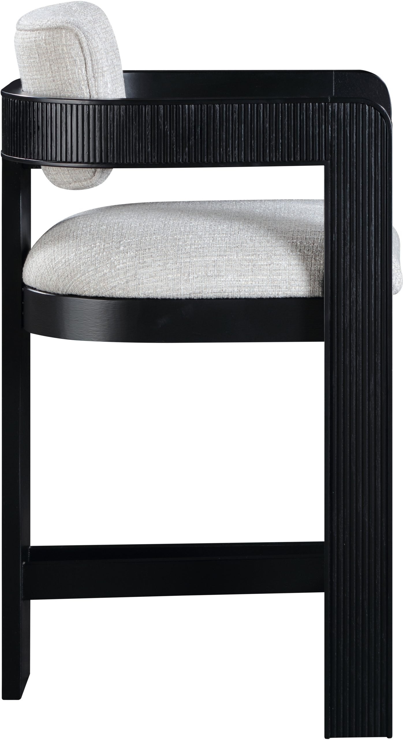 Sacha Linen Textured Fabric Upholstered Counter Stool