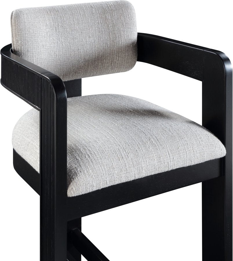 Sacha Linen Textured Fabric Upholstered Counter Stool