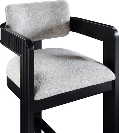 Sacha Linen Textured Fabric Upholstered Counter Stool
