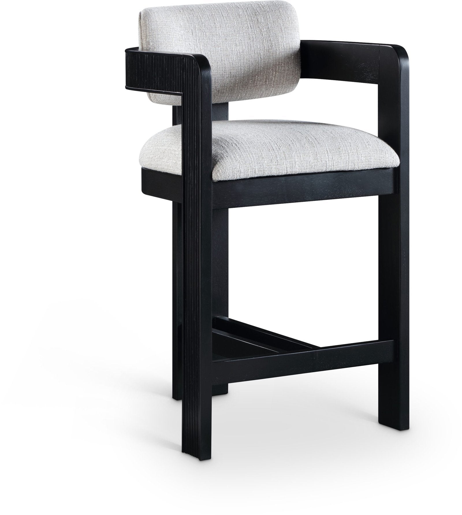 Sacha Linen Textured Fabric Upholstered Counter Stool