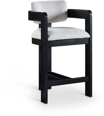 Sacha Linen Textured Fabric Upholstered Counter Stool