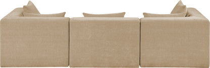 Stellar 114" Chenille Fabric Upholstered 3pc. Modular Sofa