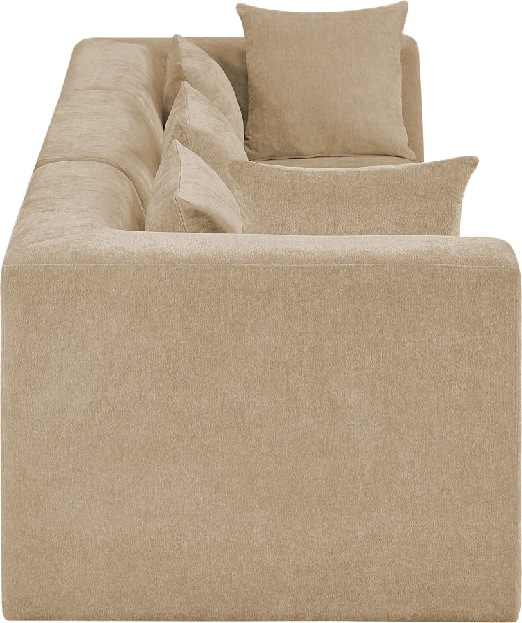 Stellar 114" Chenille Fabric Upholstered 3pc. Modular Sofa