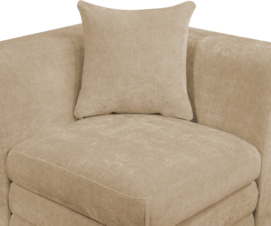 Stellar 114" Chenille Fabric Upholstered 3pc. Modular Sofa