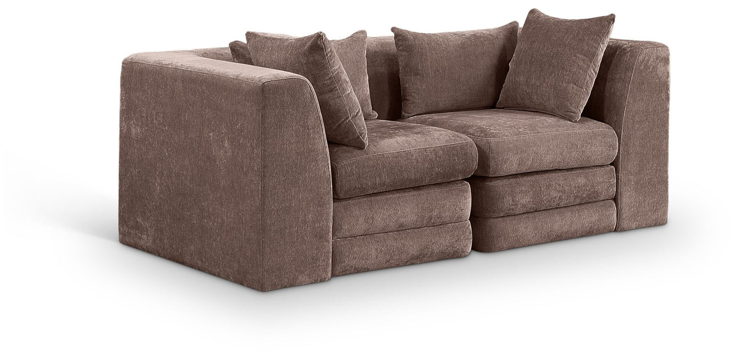 Stellar 76" Chenille Fabric Upholstered 2pc. Modular Loveseat