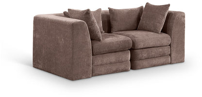 Stellar 76" Chenille Fabric Upholstered 2pc. Modular Loveseat