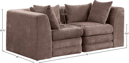 Stellar 76" Chenille Fabric Upholstered 2pc. Modular Loveseat