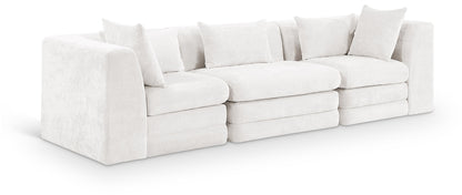 Stellar 114" Chenille Fabric Upholstered 3pc. Modular Sofa