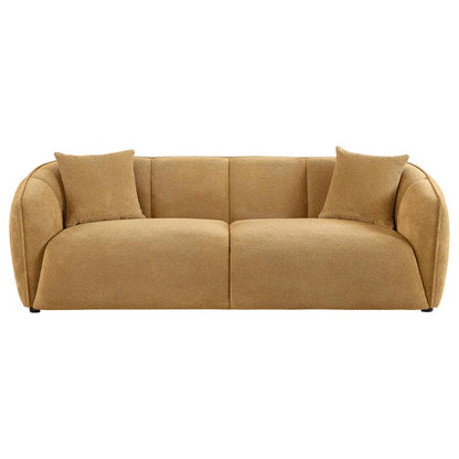 Aleisha Fabric Upholstered Sofa Mustard Yellow