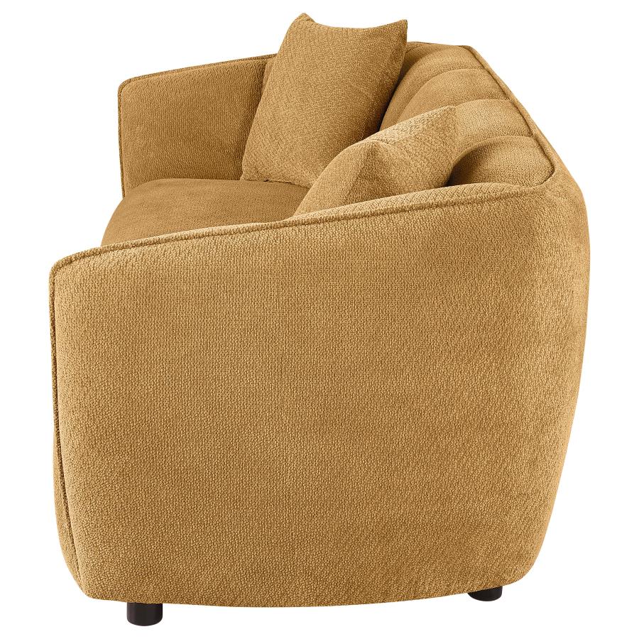 Aleisha Fabric Upholstered Sofa Mustard Yellow