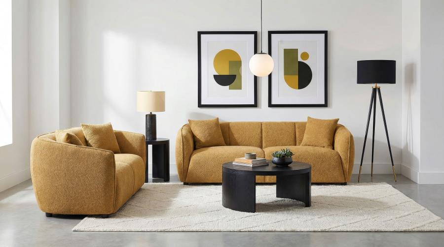 Aleisha Fabric Upholstered Sofa Mustard Yellow