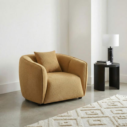 ALEISHA FABRIC UPHOLSTERED ACCENT CHAIR MUSTARD YELLOW