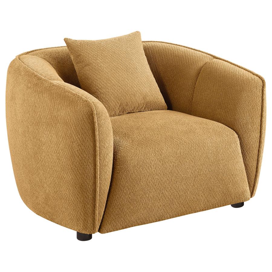 ALEISHA FABRIC UPHOLSTERED ACCENT CHAIR MUSTARD YELLOW
