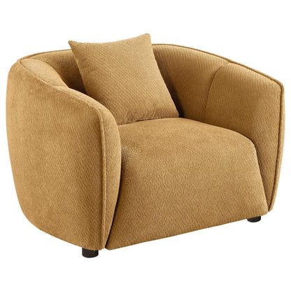 ALEISHA FABRIC UPHOLSTERED ACCENT CHAIR MUSTARD YELLOW