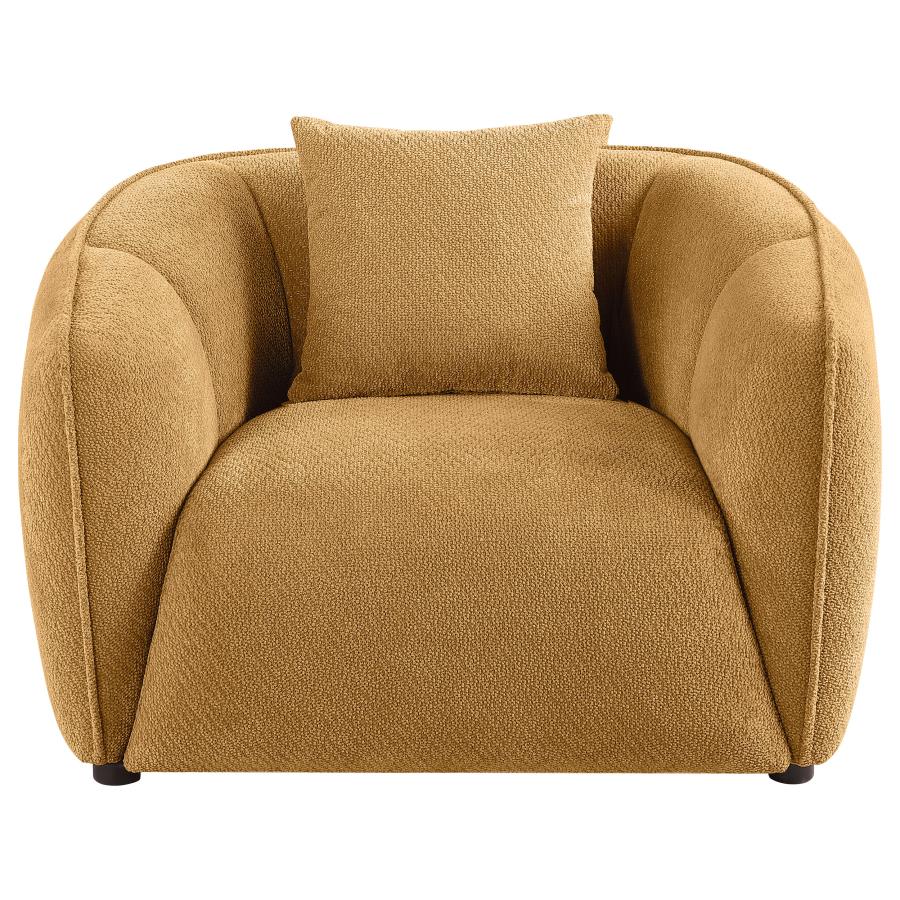 ALEISHA FABRIC UPHOLSTERED ACCENT CHAIR MUSTARD YELLOW