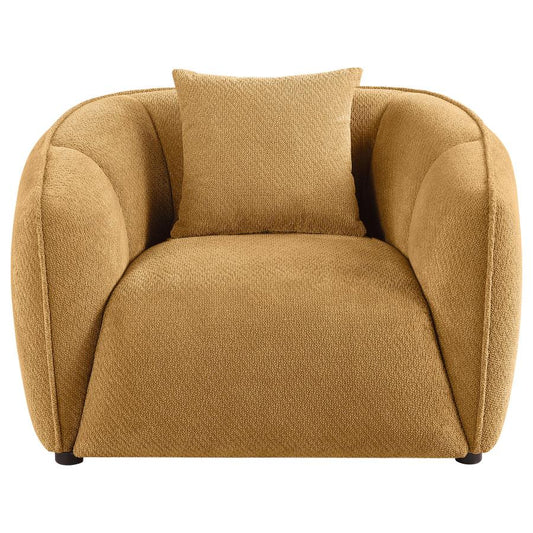 ALEISHA FABRIC UPHOLSTERED ACCENT CHAIR MUSTARD YELLOW
