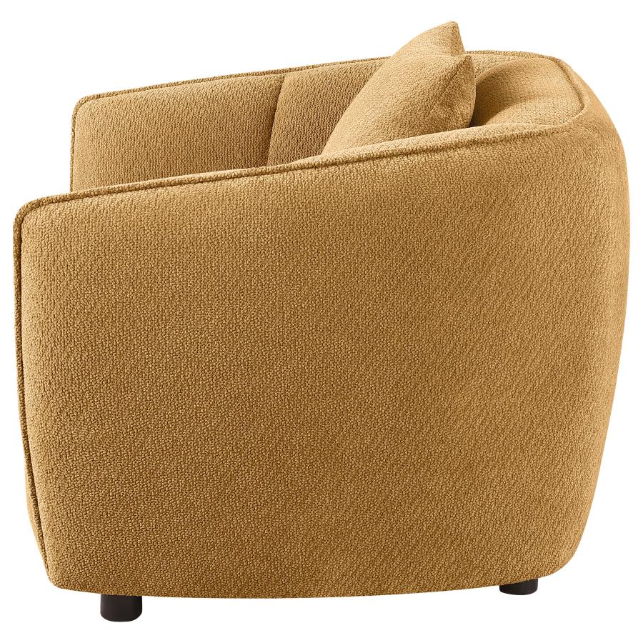 ALEISHA FABRIC UPHOLSTERED ACCENT CHAIR MUSTARD YELLOW