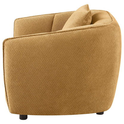 ALEISHA FABRIC UPHOLSTERED ACCENT CHAIR MUSTARD YELLOW
