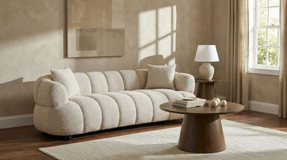 Whitney Contemporary Channel Tufted Woven Fabric Upholstered Sofa