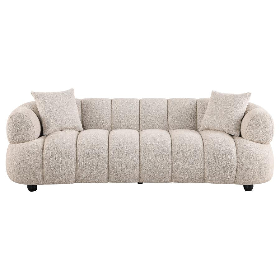 Whitney Contemporary Channel Tufted Woven Fabric Upholstered Sofa