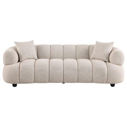 Whitney Contemporary Channel Tufted Woven Fabric Upholstered Sofa