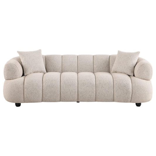 Whitney Contemporary Channel Tufted Woven Fabric Upholstered Sofa