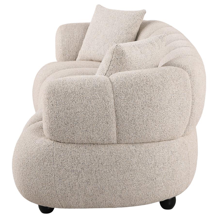 Whitney Contemporary Channel Tufted Woven Fabric Upholstered Sofa