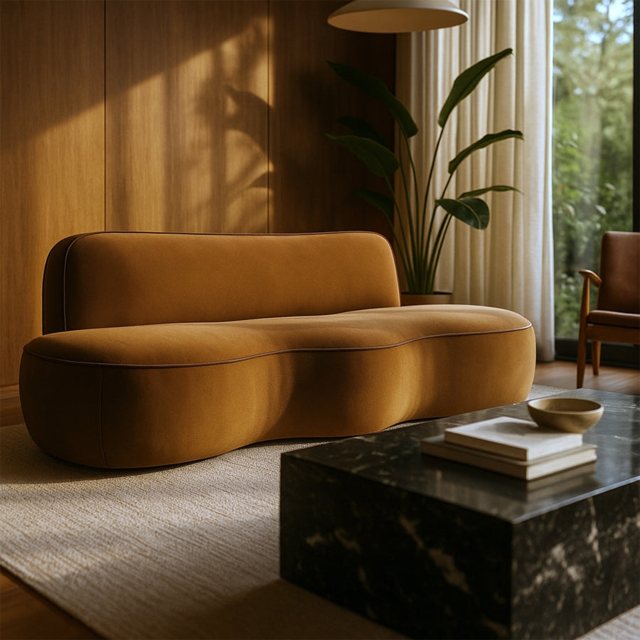 Swerve 100" Velvet Upholstered Sofa
