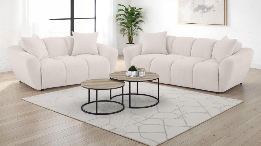 Destino Chenille Upholstered Splayed Arm Sofa Greige