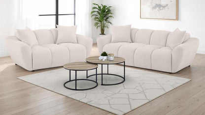 Destino Chenille Upholstered Splayed Arm Sofa Greige