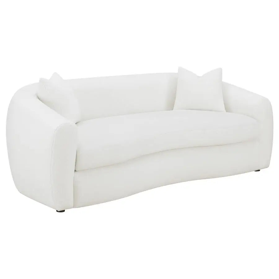 Isabel Faux Sheepskin Upholstered Sofa Natural