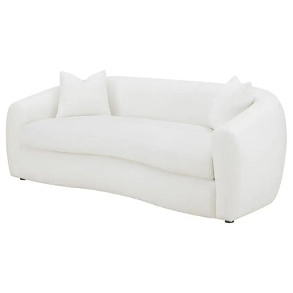 Isabel Faux Sheepskin Upholstered Sofa Natural