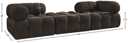 Ames 102" Boucle Fabric Upholstered 3pc. Modular Sofa
