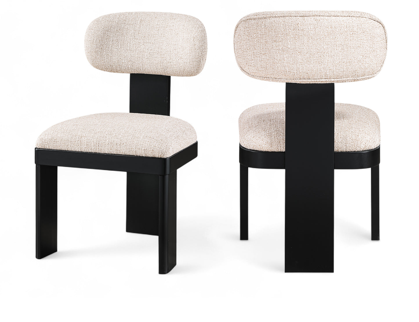 Timbra Linen Textured Fabric Upholstered Dining Chair
