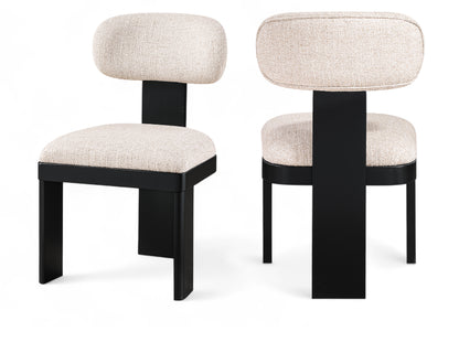 Timbra Linen Textured Fabric Upholstered Dining Chair