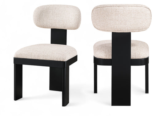Timbra Linen Textured Fabric Upholstered Dining Chair
